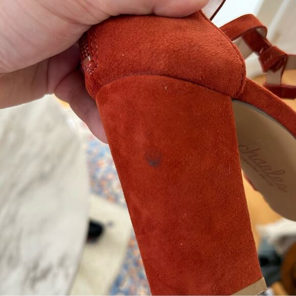 Charles David Micah Burnt Orange Red Caged Heeled Sandal - Picture 4 of 10